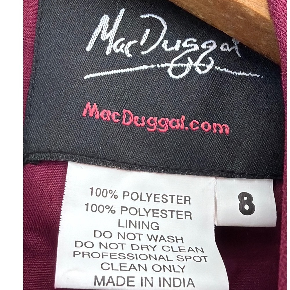 Mac Duggal 10509 Burgundy Beaded Sequin Sheath Sleeveless Cocktail Gown 8 NWT - Picture 14 of 16